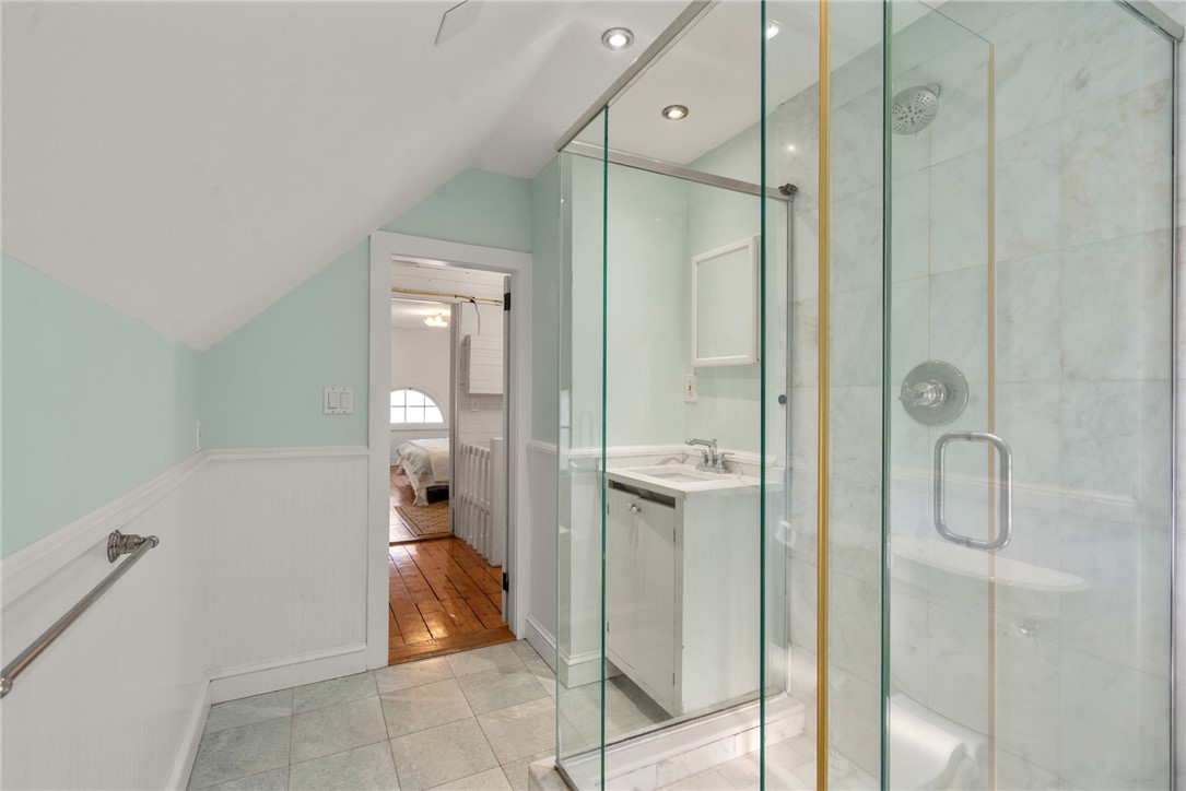 34 Bull Street Newport, RI 02840 - Photo 17 of 23 Glass shower and marble flooring