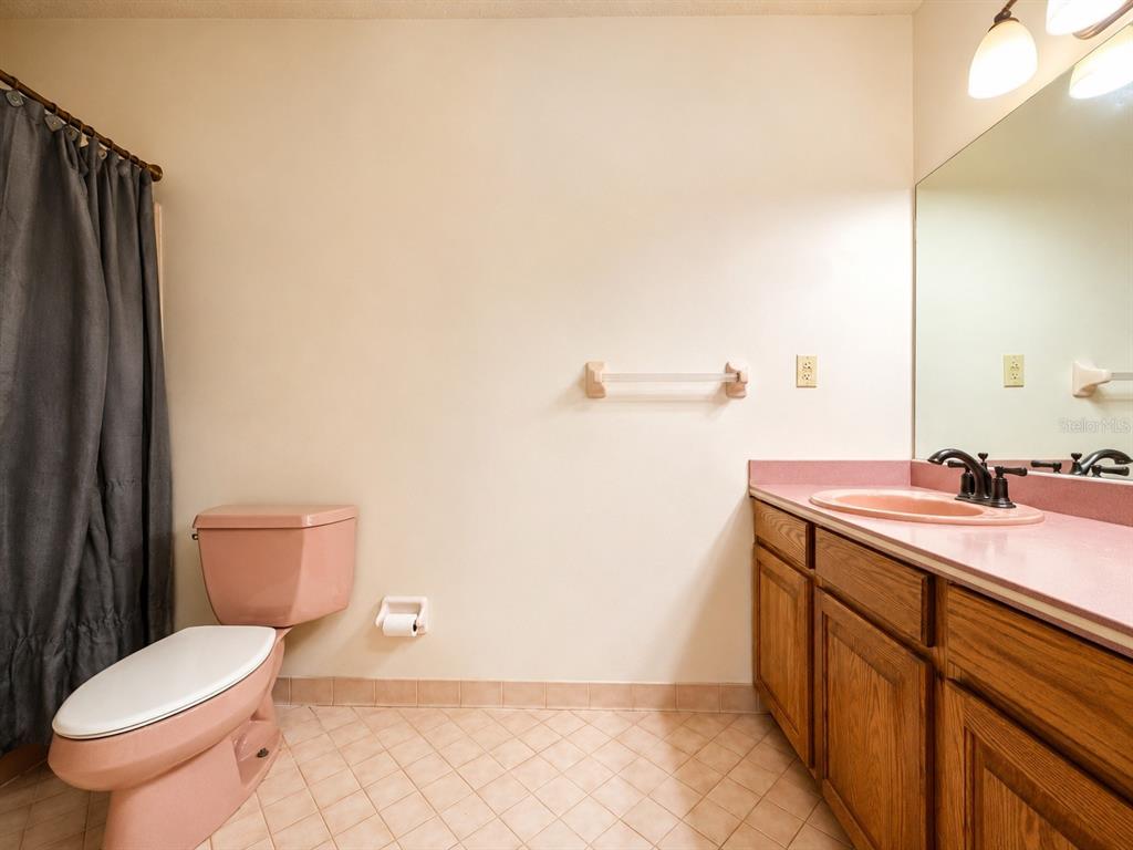 7119 Immokalee Road Keystone Heights, FL 32656 - Photo 32 of 50 a bathroom with a sink a toilet and mirror