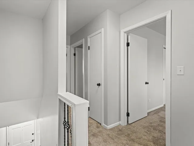 a view of a hallway with small space