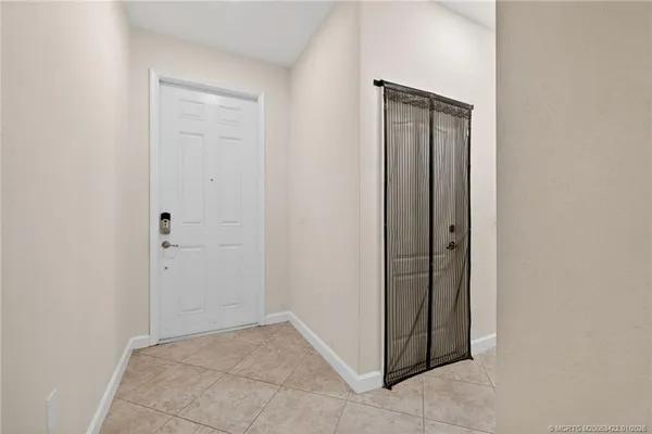 an empty room with closet