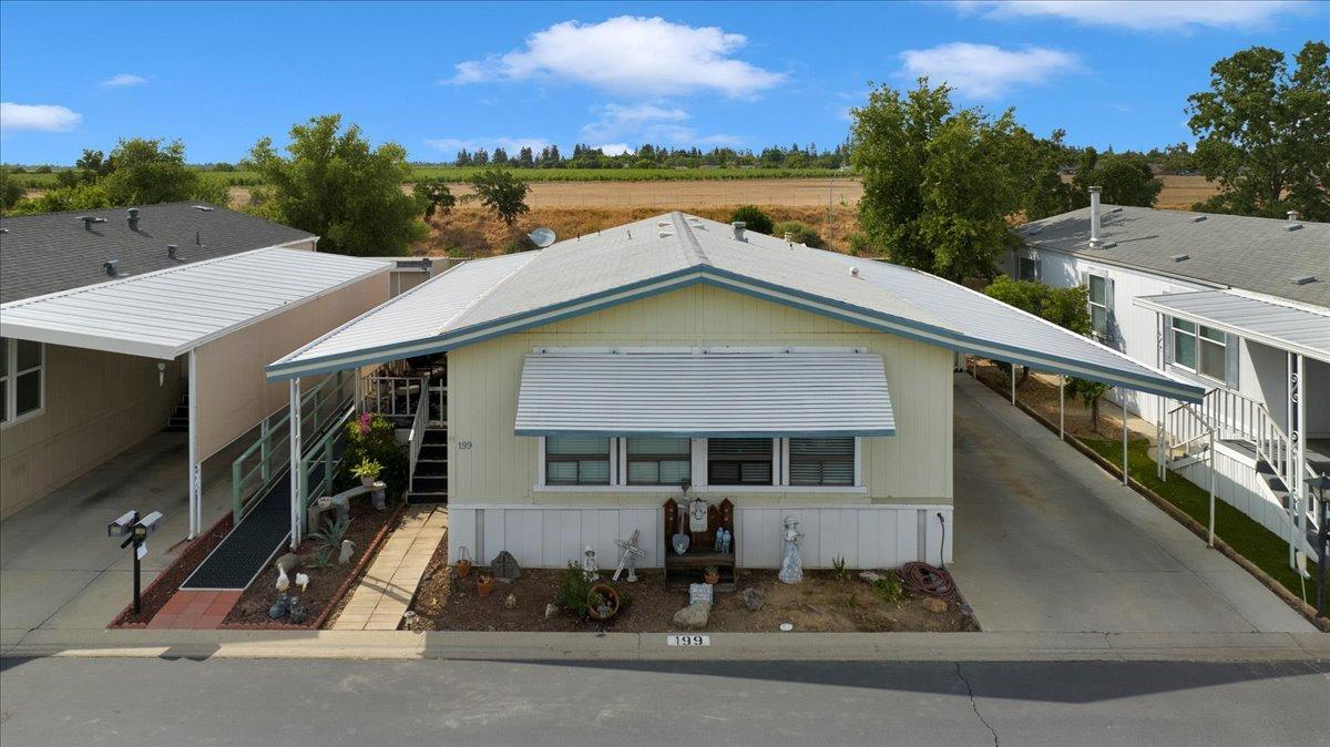 a view of a house with a patio