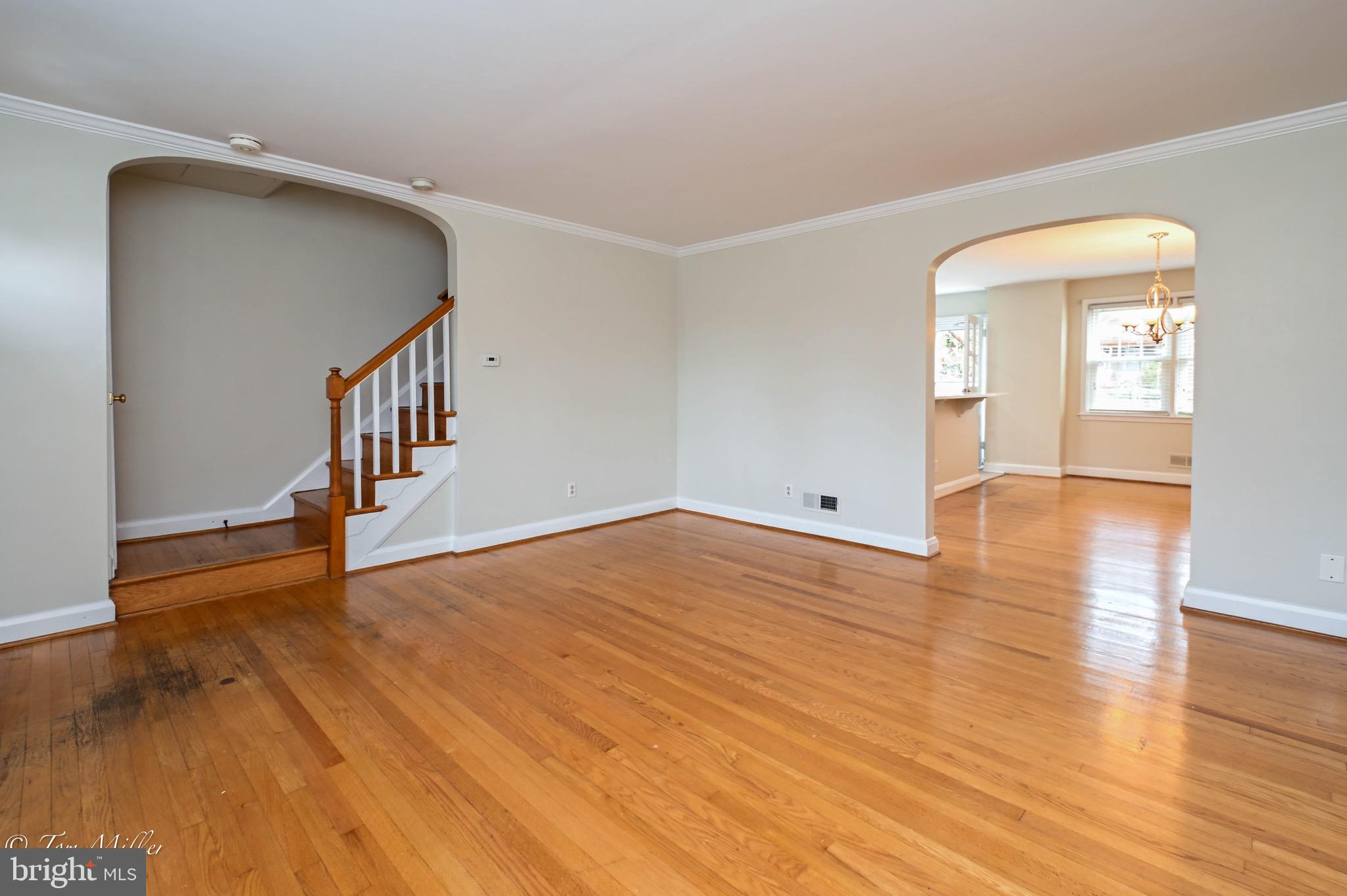 127 Stanmore Road Baltimore, MD 21212 - Photo 6 of 37 Living Room with View to Dining Room/Kitchen