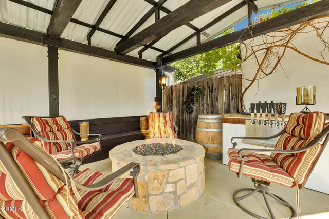 a outdoor living space with furniture and outdoor view