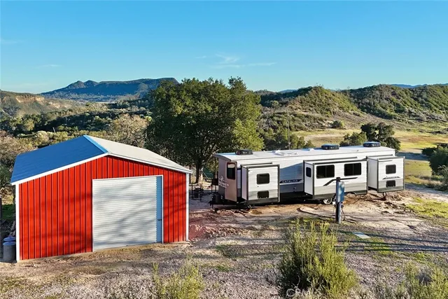 a view of a road with a yard