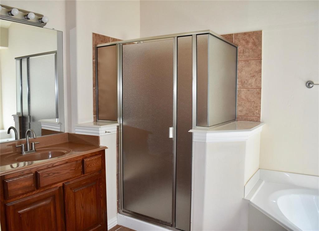 384 Spring Meadow Drive Fairview, TX 75069 - Photo 9 of 16 a bathroom with a sink and a mirror