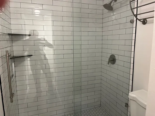 a bathroom with a shower
