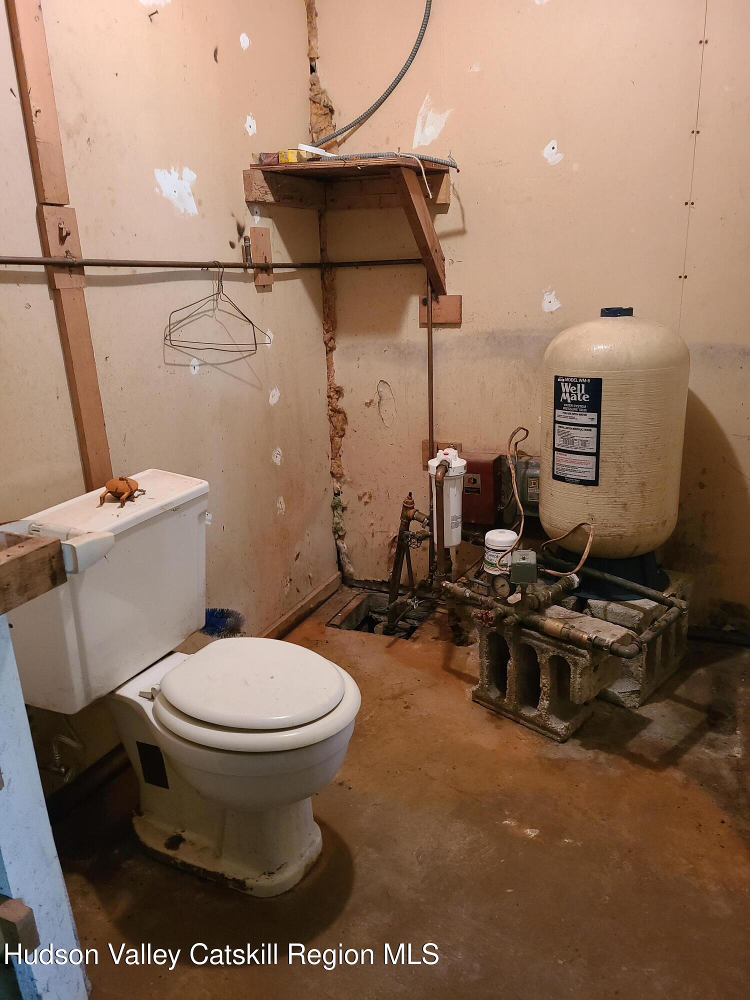 153 Shore Road Swan Lake, NY 12783 - Photo 34 of 45 a bathroom with a toilet and a mirror