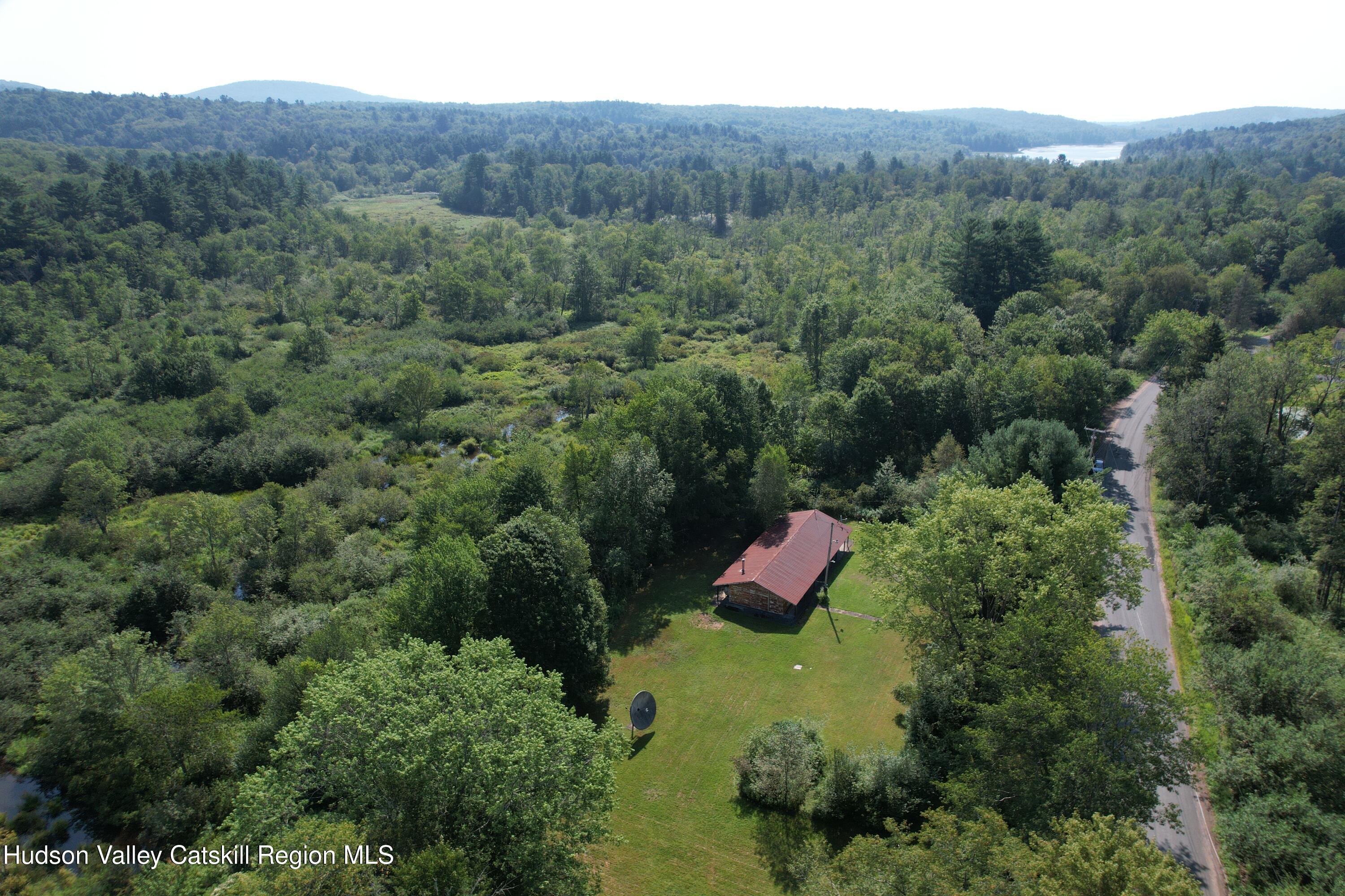 153 Shore Road Swan Lake, NY 12783 - Photo 41 of 45 an aerial view of a house with mountain view