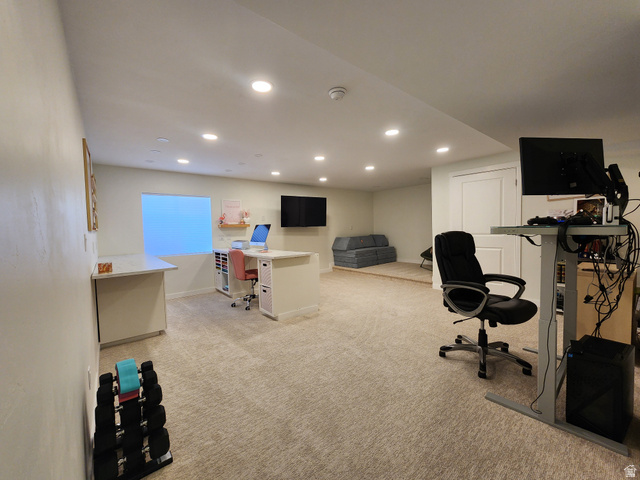 1736 East Fall Street Eagle Mountain, UT 84005 - Photo 19 of 30 Office featuring light colored carpet and recessed lighting