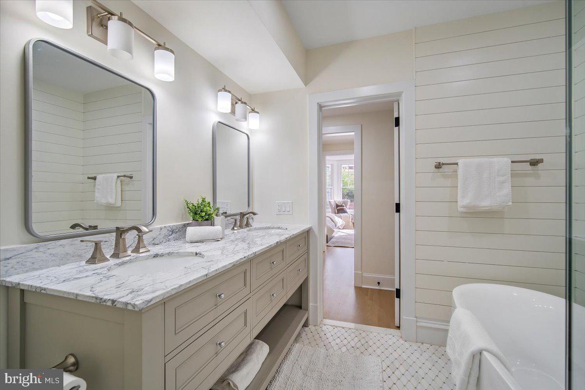 7453 Arlington Road Bethesda, MD 20814 - Photo 9 of 21 Primary Bath with double vanity