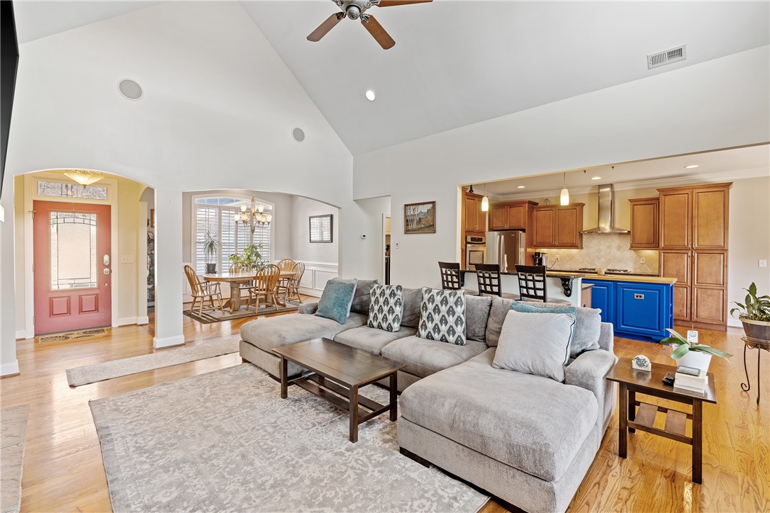 119 Turnberry Road Anderson, SC 29621 - Photo 7 of 50 This airy open-concept space features vaulted ceilings and rich hardwood floors, perfect for daily living and entertaining.