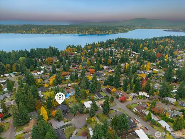 a view of a city with lake