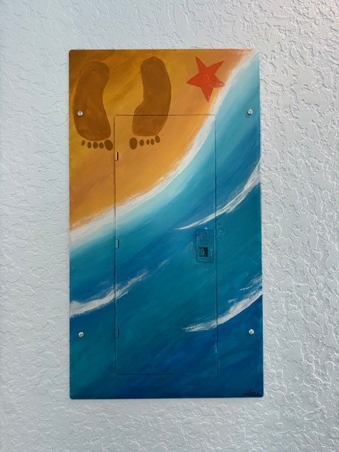 622 Fin Alley Surfside Beach, TX 77541 - Photo 33 of 33 Attention to detail that they even had a local artist handpaint the breaker panel cover for inside the home.