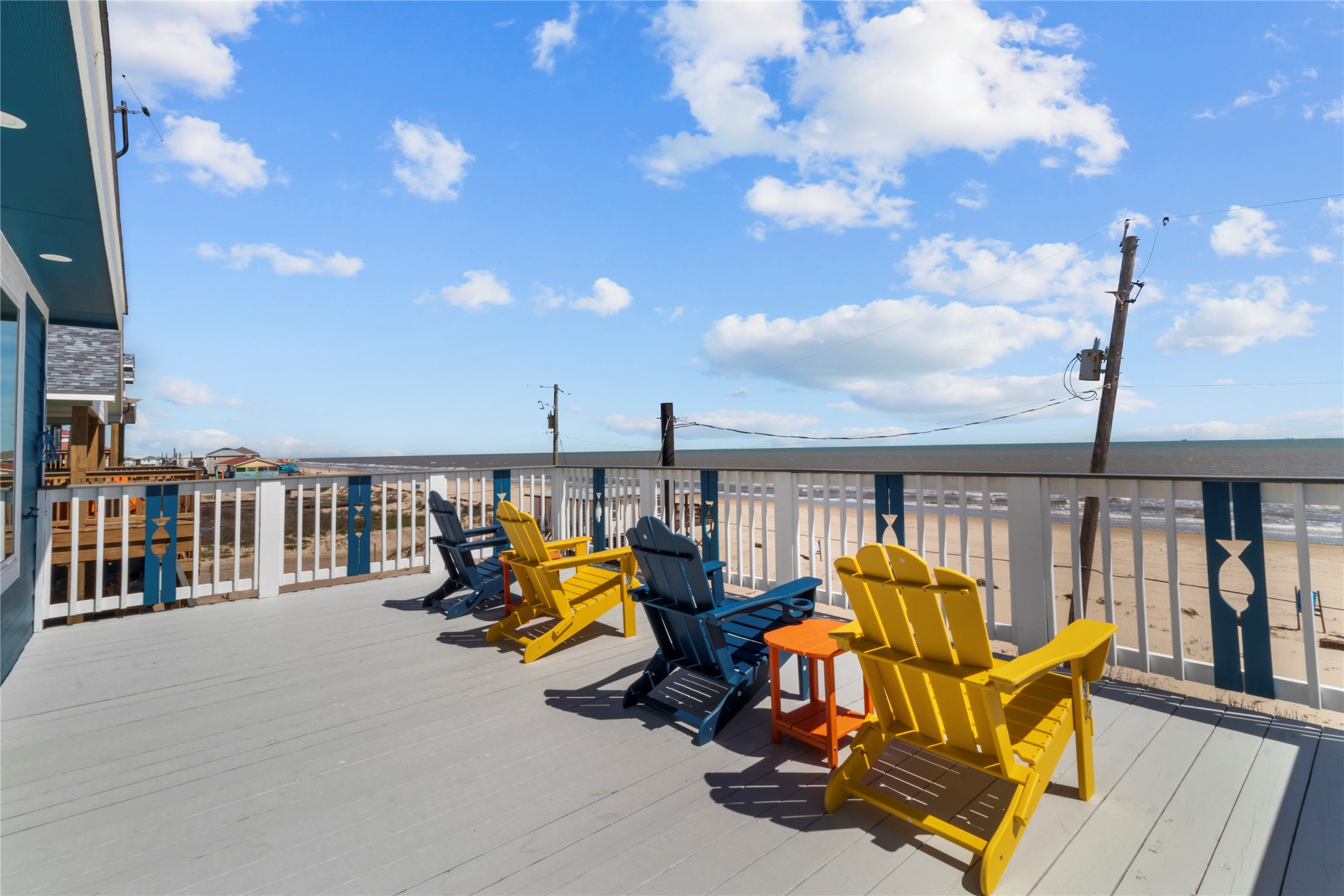 622 Fin Alley Surfside Beach, TX 77541 - Photo 4 of 33 Upper Deck BEACHFRONT view!! Upgraded painted decks and Trex handrails.