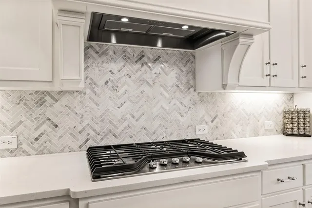 a close view of a stove in the kitchen