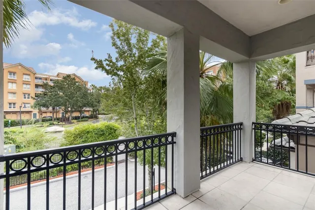 a view of city from a balcony