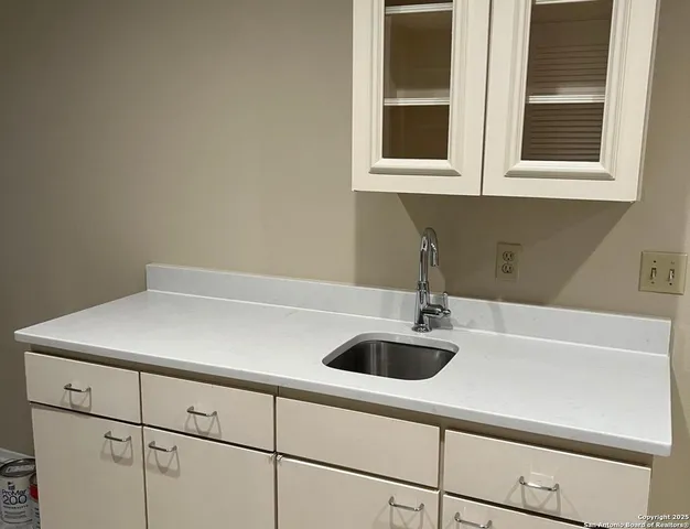 a close view of kitchen sink