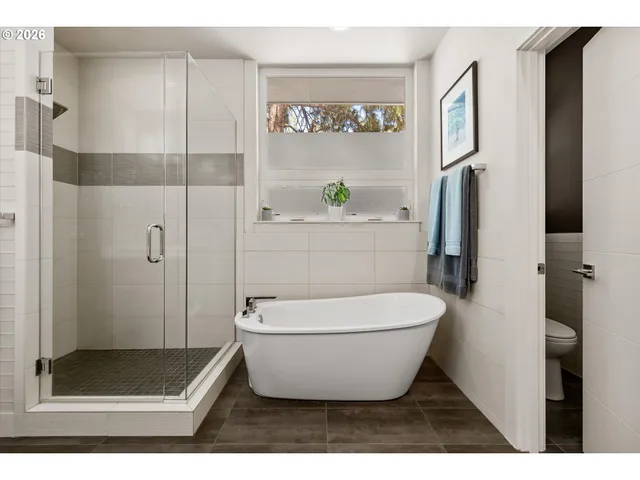 a view of a bathtub in a bathroom