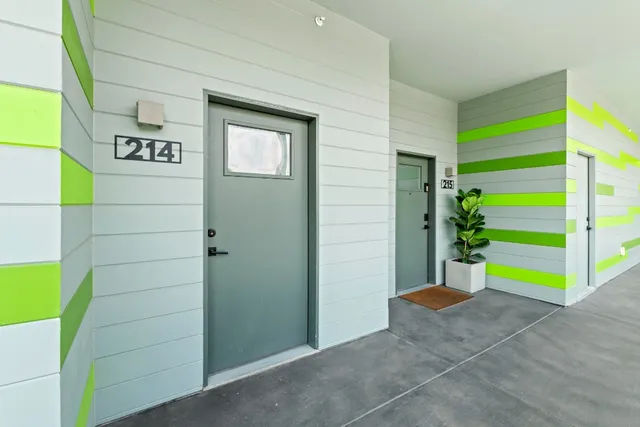 a view of an entryway with a room