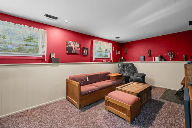 a living room with furniture