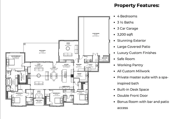 a picture of a bench in a white building