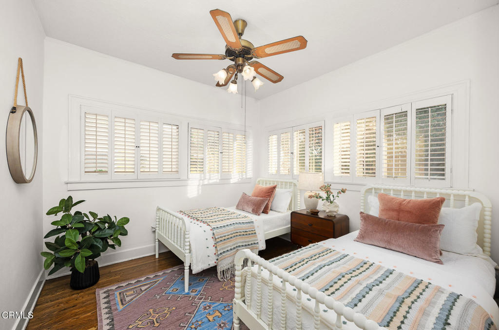 1870 Brigden Road Pasadena, CA 91104 - Photo 20 of 46 a bedroom with two beds and a potted plant