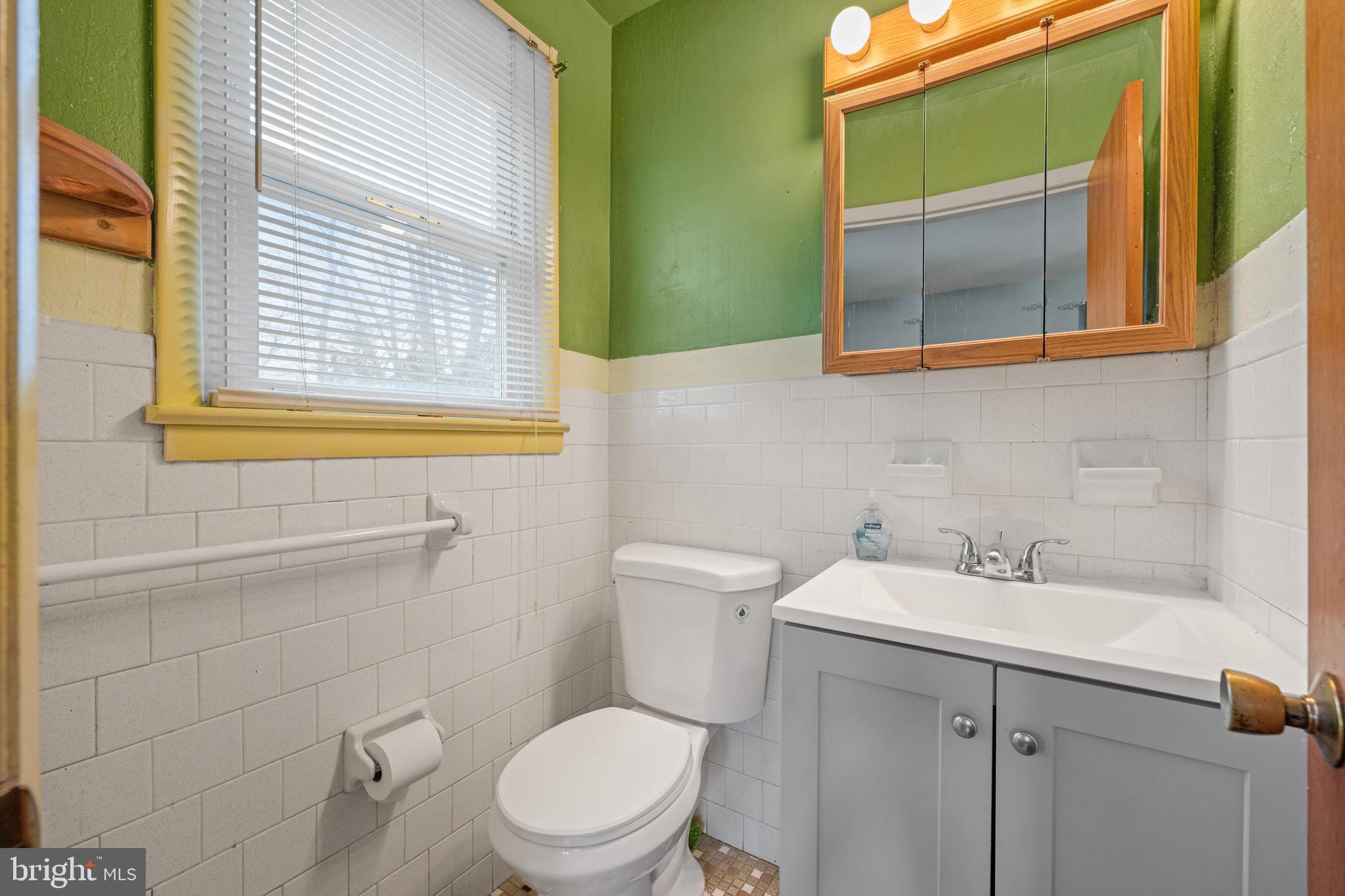 866 North Brewster Road Vineland, NJ 08361 - Photo 24 of 46 a bathroom with a toilet a sink and a mirror