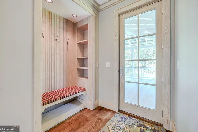 a front view of a building with garden