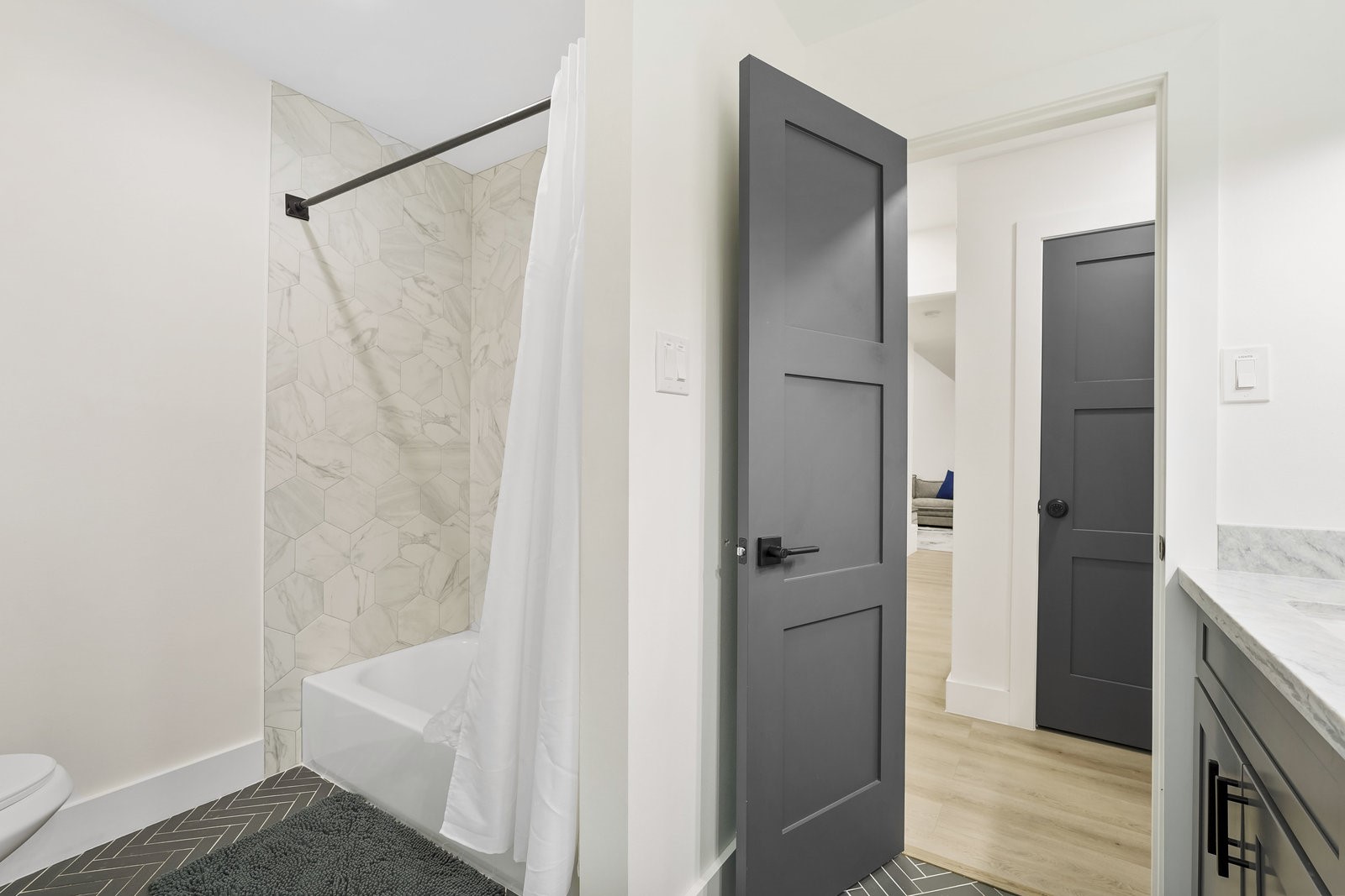 3327 Freshmeadows Drive Houston, TX 77063 - Photo 21 of 35 a bathroom with a shower and a sink