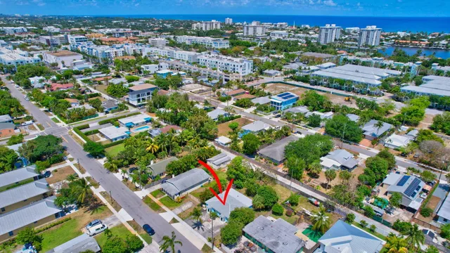 an aerial view of multiple house