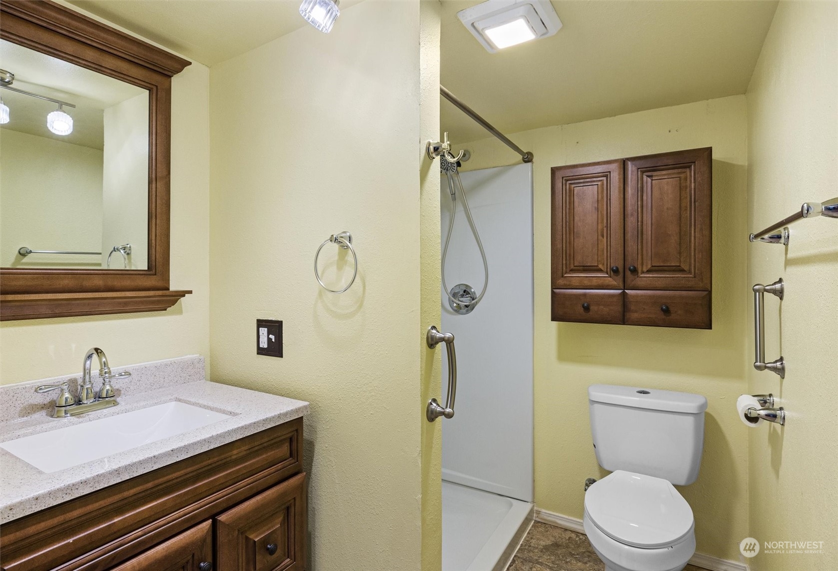 32717 Sultan Basin Road Sultan, WA 98294 - Photo 23 of 31 a bathroom with a sink a toilet and shower
