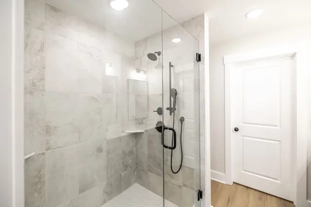 a bathroom with a shower