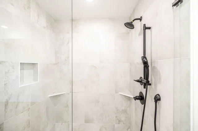 a bathroom with a shower