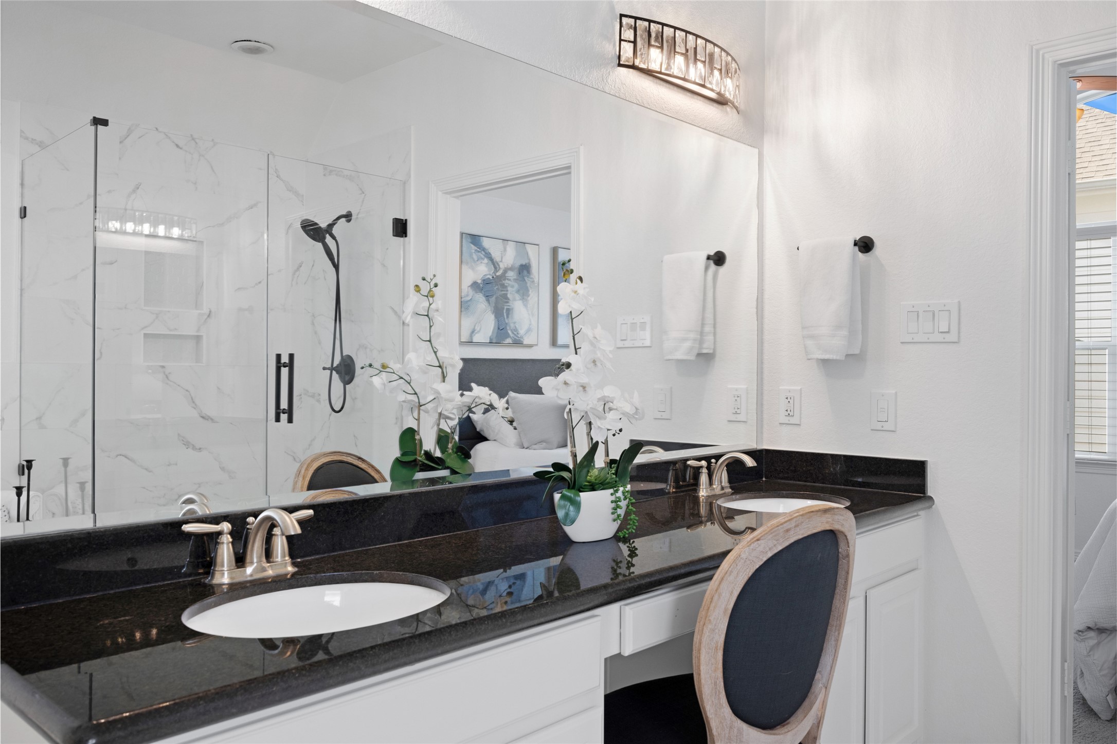 1172 West 17th Street Houston, TX 77008 - Photo 16 of 29 A dream! This fully remolded bathroom (2024) features all new glass shower, soaking tub, dual vanity sinks, new fixtures and tile.