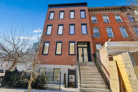 a front view of a building