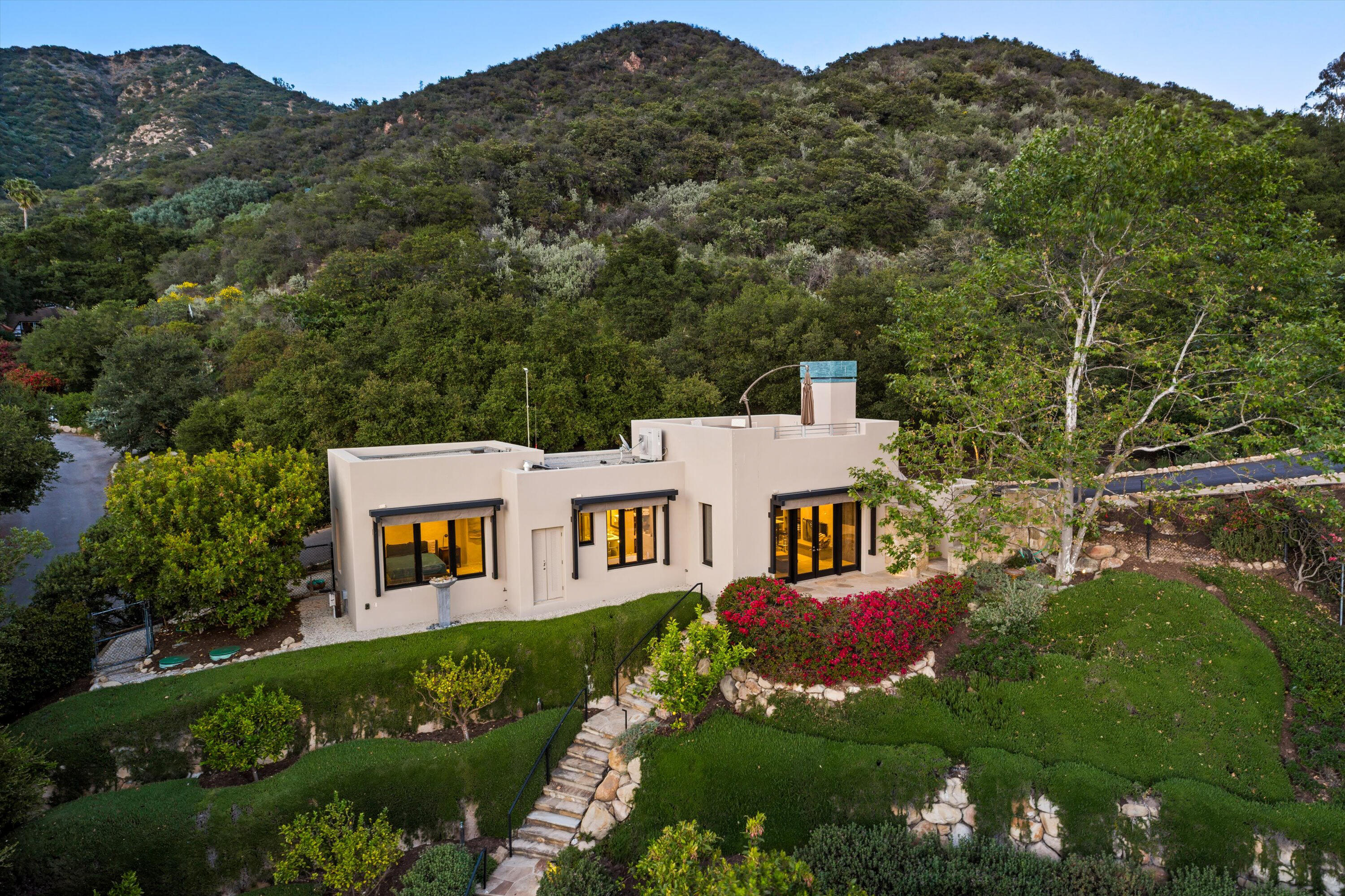 892 Toro Canyon Road Montecito, CA 93108 - Photo 37 of 40 an aerial view of a house with a garden