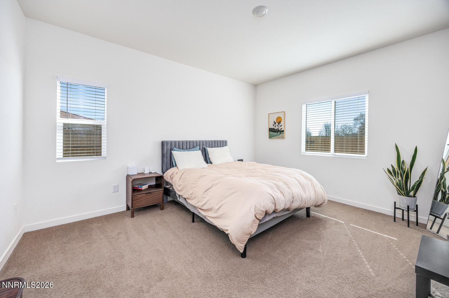 1049 Tamarack Court Fallon, NV 89406 - Photo 13 of 27 a bedroom with a large bed and a potted plant next to a window