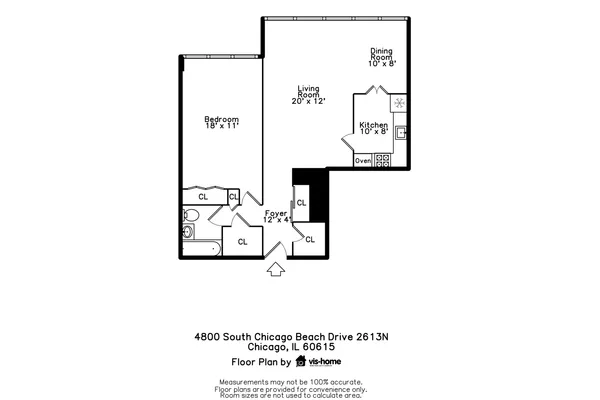 $1,550 | 4800 South Chicago Beach Drive, Unit 2613N, Chicago, IL 60615
