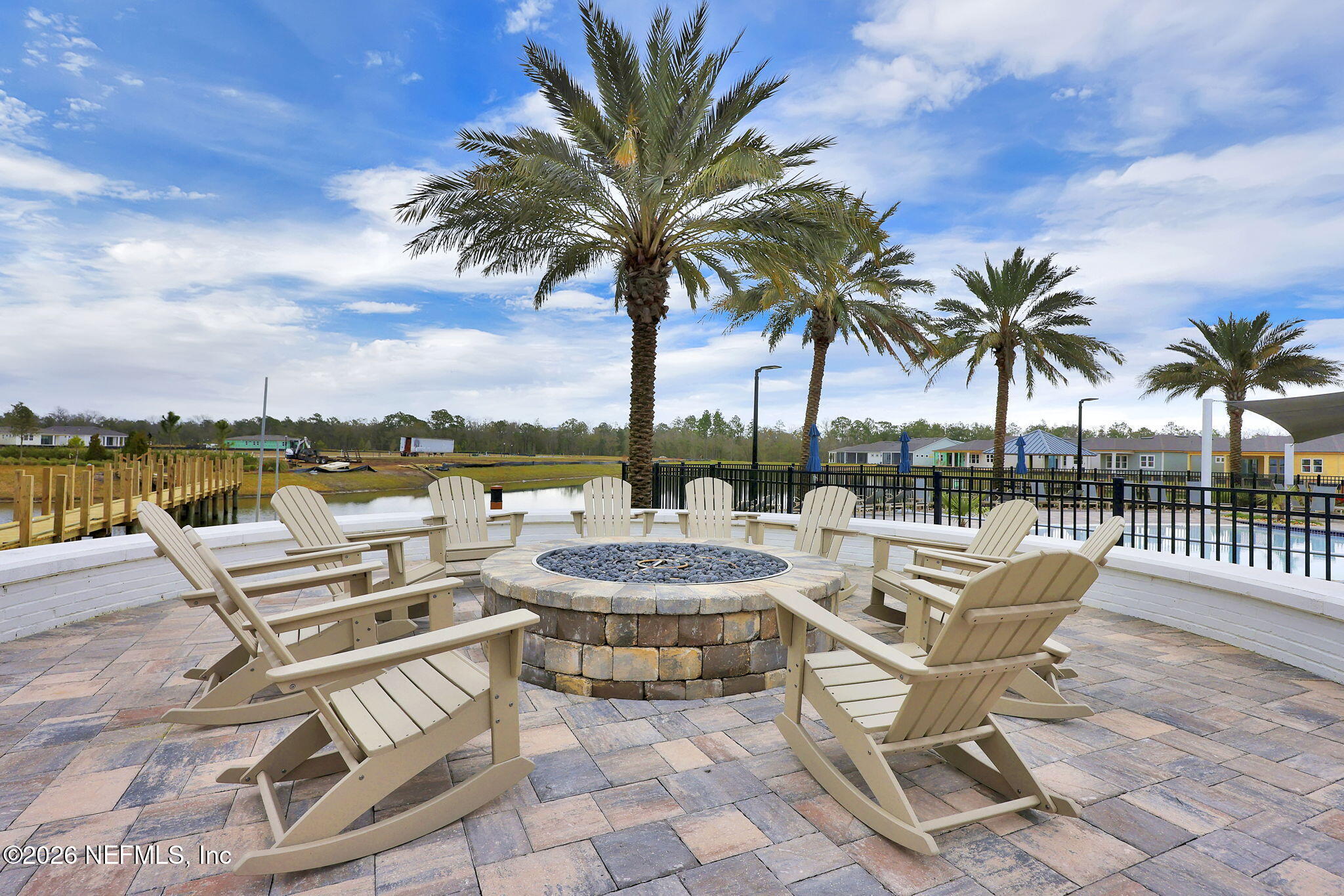 59 Fly Line Drive St. Johns, FL 32259 - Photo 42 of 60 a view of a patio with a dining table and chairs with swimming pool