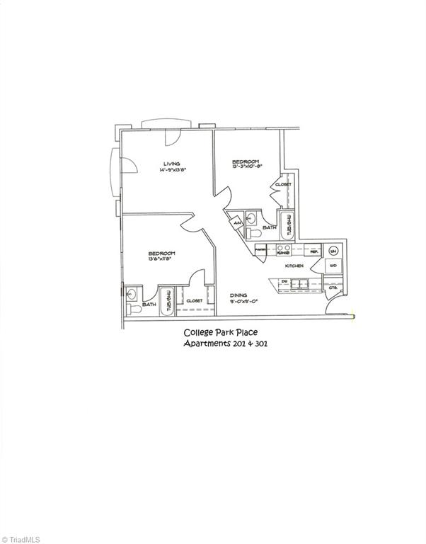 528 South Josephine Boyd Street, Unit 201 Greensboro, NC 27403 - Photo 10 of 10 201 Floor Plan
