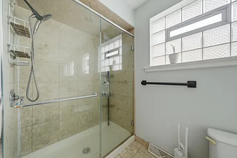 a bathroom with a shower