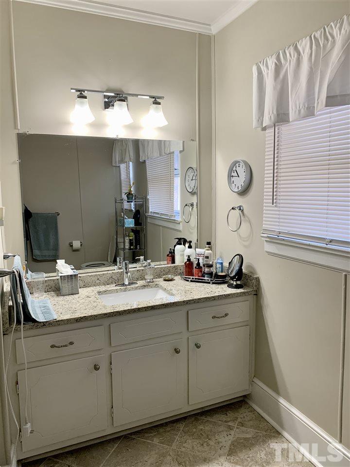 1445 Cole Mill Road Durham, NC 27705 - Photo 7 of 15 Recently renovated, ceramic floors, granite counter, ceramic tile walk in shower with 2 shower heads.