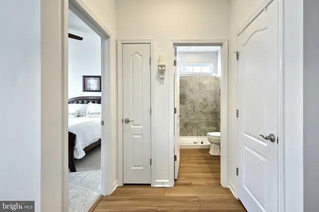 a bedroom with a bed couch and a window