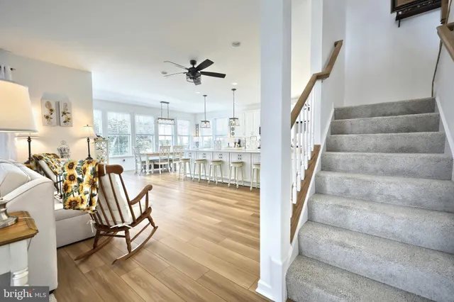 a view of livingroom with hardwood floor and a flat screen tv