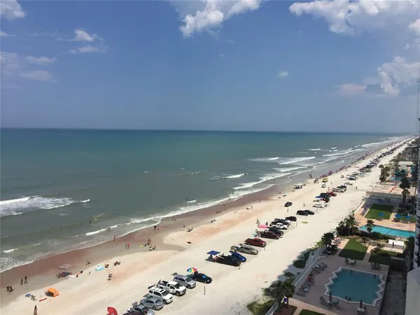 a view of an ocean and beach
