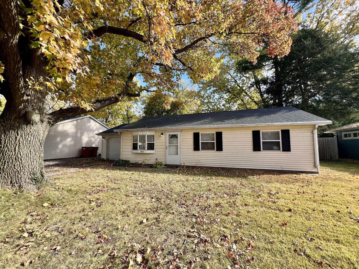 a house that has a tree in front of it