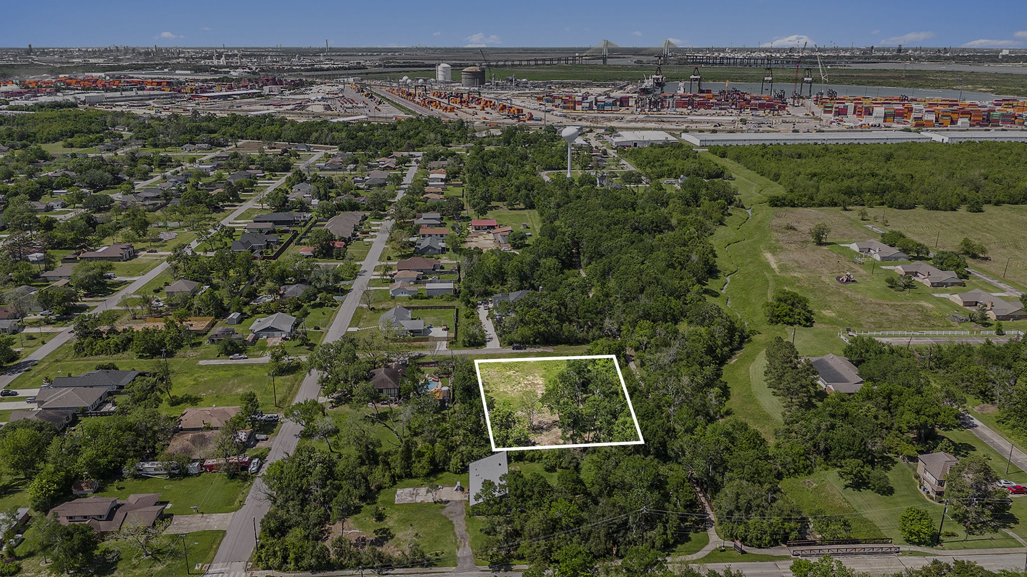 508 Donaldson Street La Porte, TX 77571 - Photo 12 of 16 an aerial view of a city with lots of residential buildings