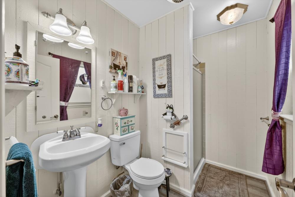 2026 Lily Valley Way West Point, CA 95255 - Photo 36 of 39 a bathroom with a sink a toilet and a mirror