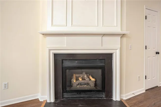 a close view of fireplace