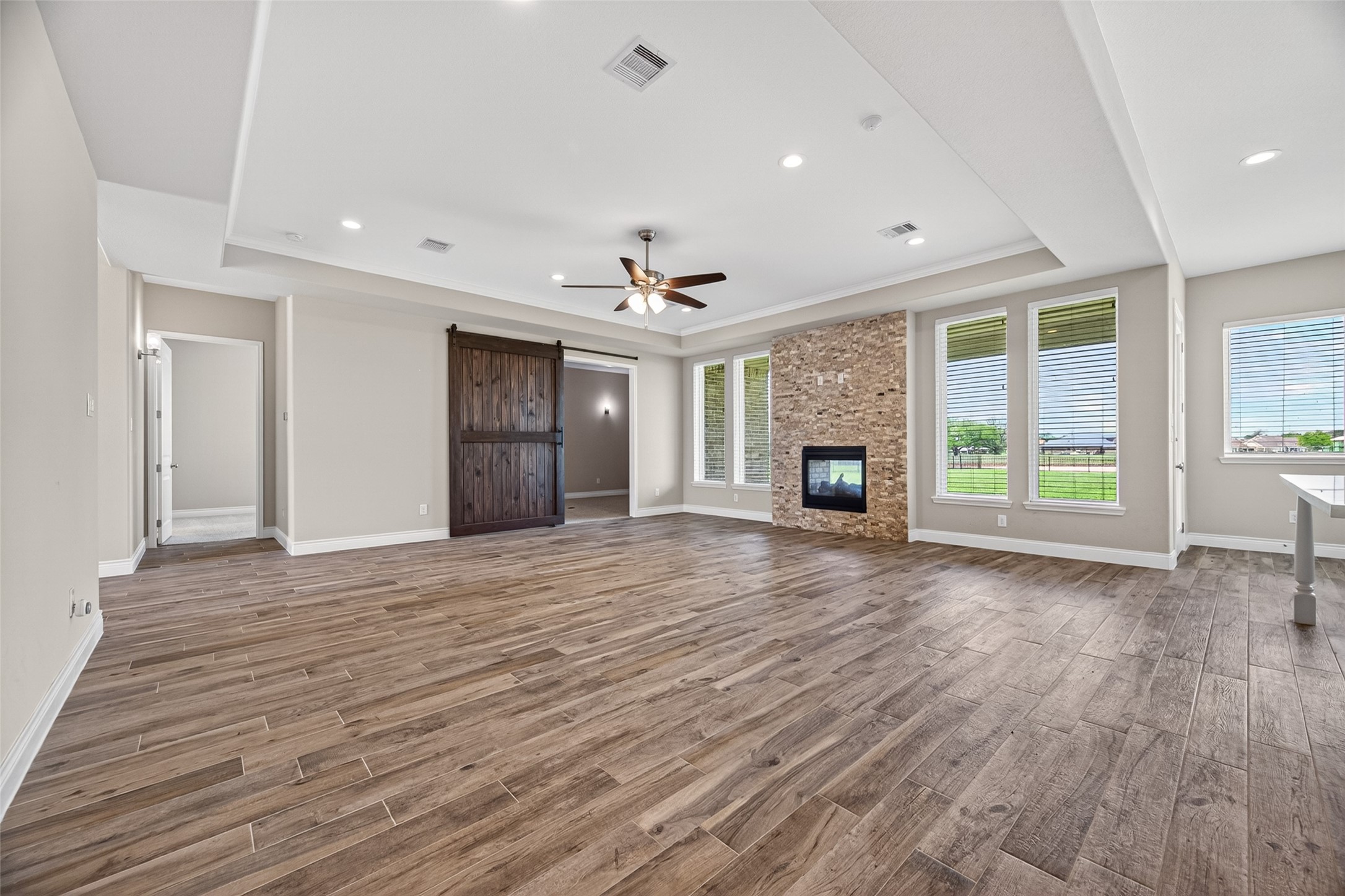 803 Lily Lane Rosharon, TX 77583 - Photo 12 of 36 Living Room with a lake views and view of media room